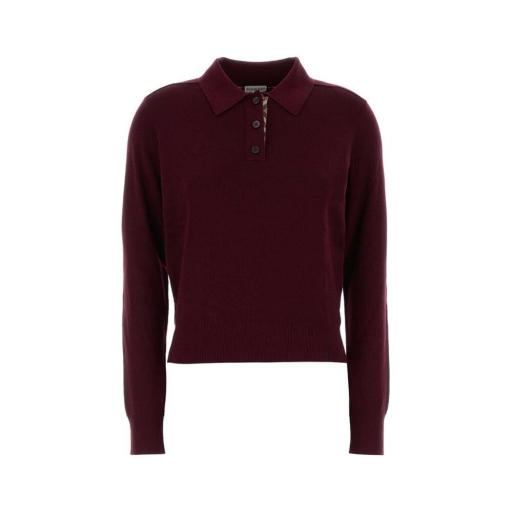 Burberry Women Grape Wool Polo Shirt